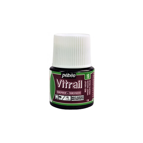 Farba witrażowa do szkła Pebeo Vitrail 45ml, Fioletowa/19 Violet transparentna
